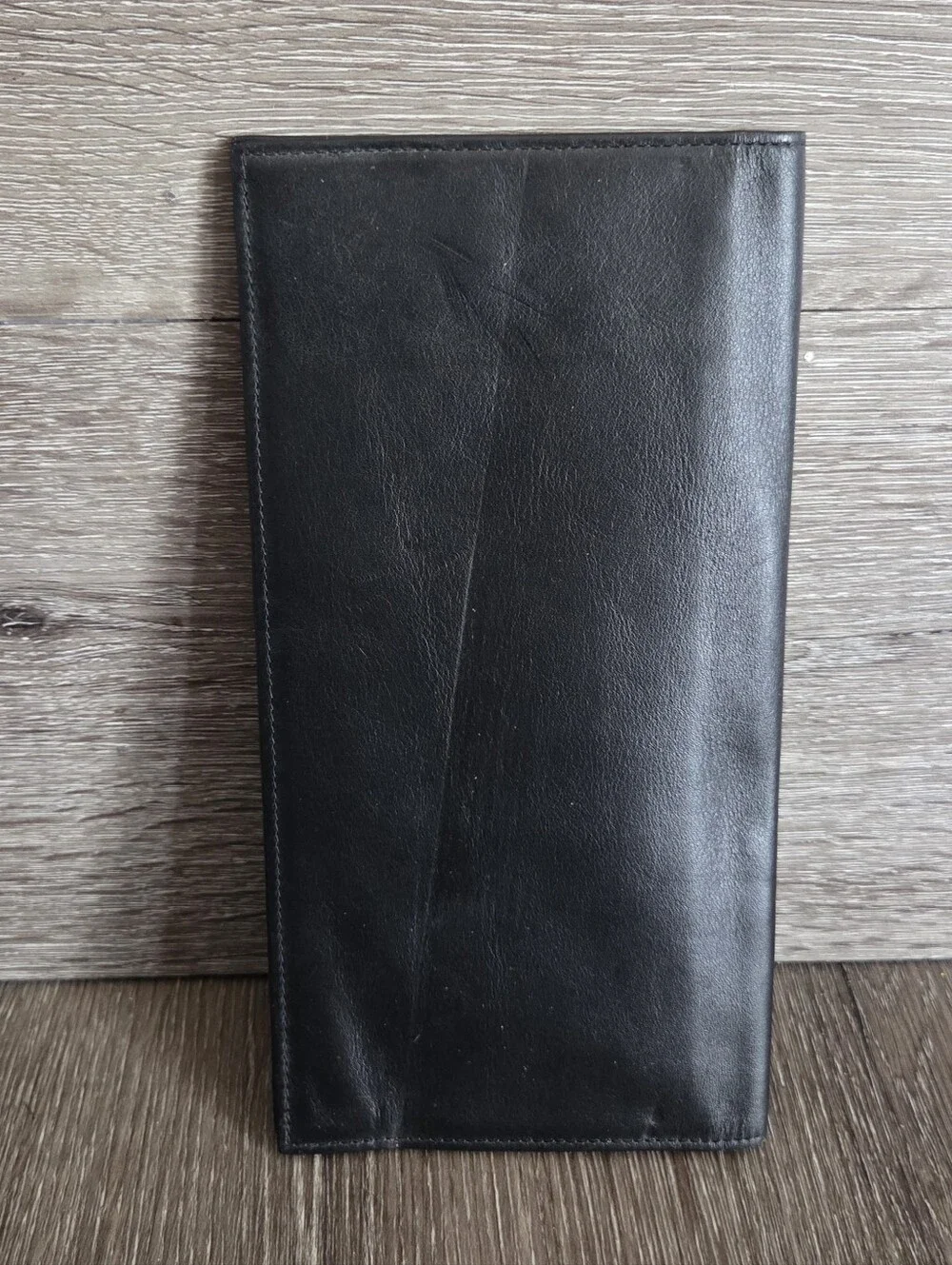 Vintage Westin Premier Black Leather Travel Wallet / Checkbook Organizer